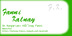 fanni kalnay business card